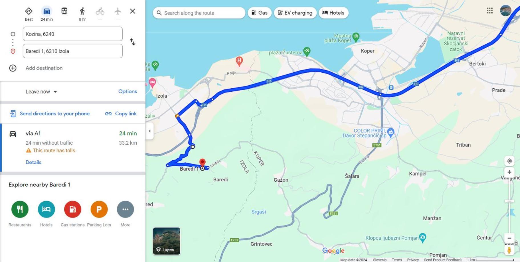 Apartma Vista Baredi Izola Dış mekan fotoğraf